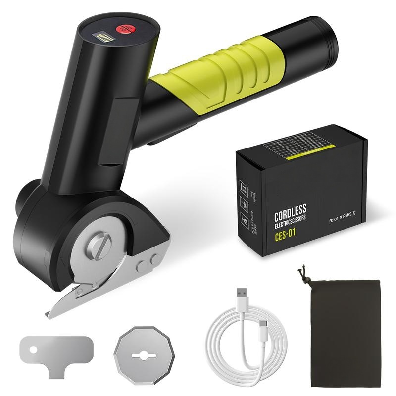 Cordless Rechargeable Electric Scissors – Portable Cutter for Fabric, Cardboard